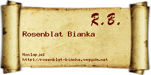 Rosenblat Bianka névjegykártya